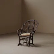Fauteuil sculptural en bois courbé , Art Populaire, vers 1900