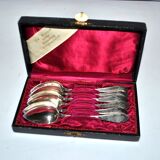 Set of 6 antique spoons in solid silver Minerva 19th century. Goldsmith KABEL 90gr