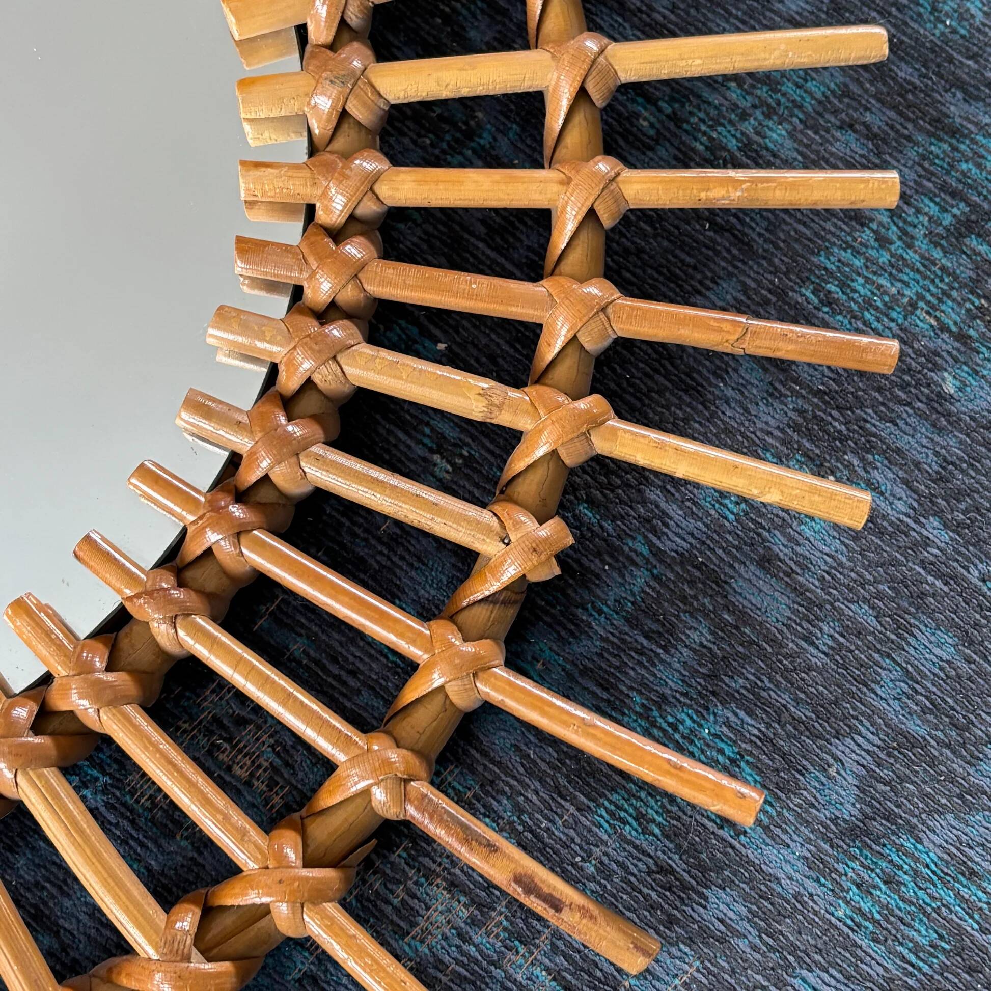 Rattan sun mirror