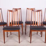 Leather and Teak Dining Chairs by Leslie Dandy for G-Plan, 1960s, Set of 6