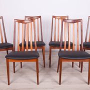 Leather and Teak Dining Chairs by Leslie Dandy for G-Plan, 1960s, Set of 6