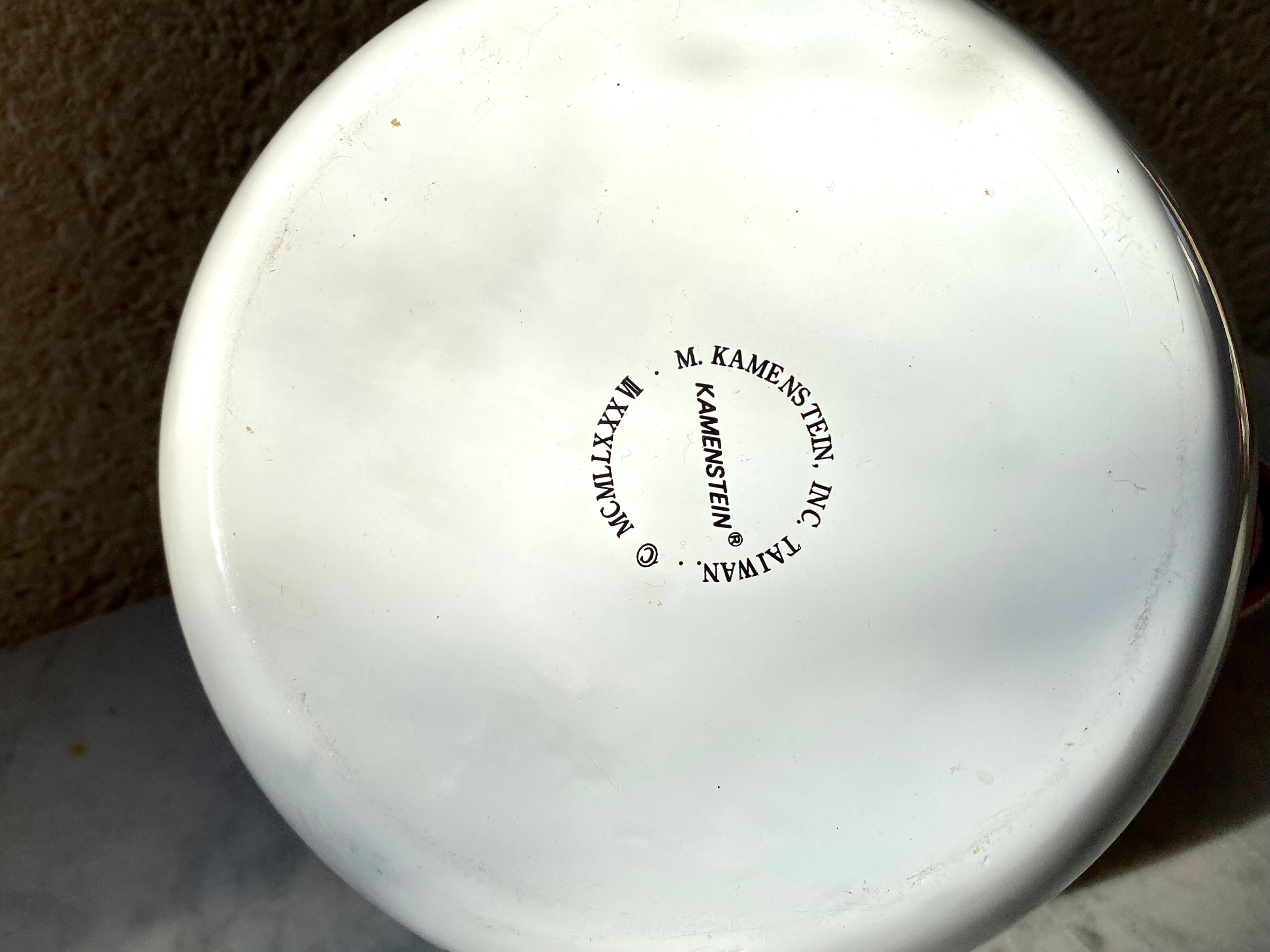 Kettle sheet metal enamel vintage 80s kamenstein decorations rooster