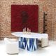 Contemporary Wood Italian Dining Table with Marble Top After Gio Ponti