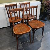 Suite de 4 chaises de bistrot Baumann vintage