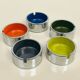 Set of 5 designer ashtrays by Isamu Kenmochi, 1960, original case.