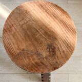 Vintage rustic solid wood tripod stool