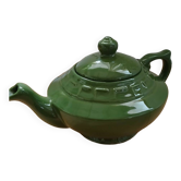Green earthenware teapot