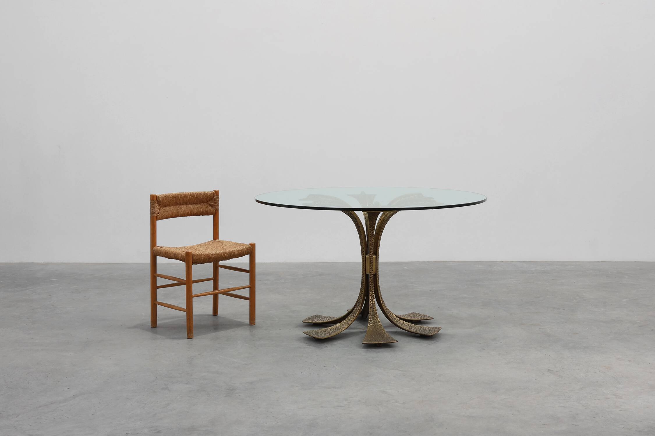 Hammered Bronze Table by Luciano Frigerio for Frigerio di Desio, Italy ca.