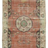 Tapis beige des années 1980 tissé à la main d'Anatolie 192 cm x 326 cm