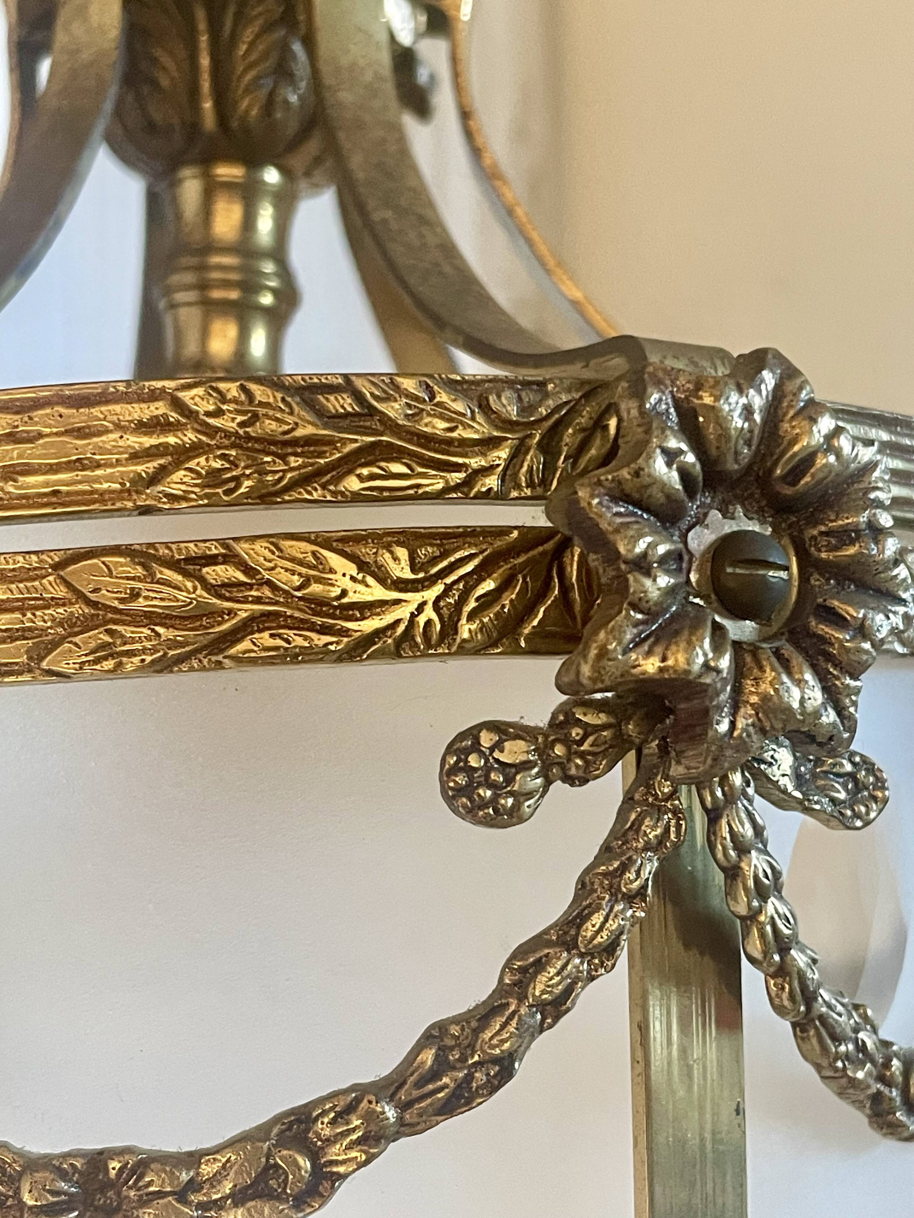 Bronze and polished glass suspension circa 1900