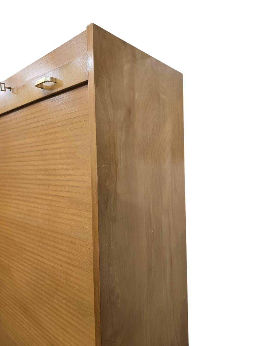 Vintage wooden archive cabinet / curtain cabinet / compartment cabinet