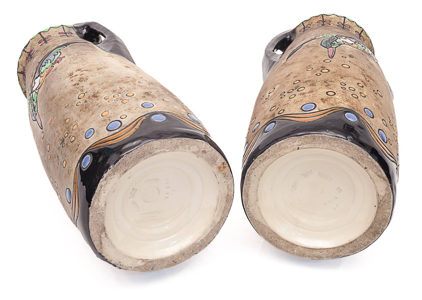 Pair of large Art Nouveau amphorae