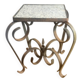 Occasional table in wrought iron and marble