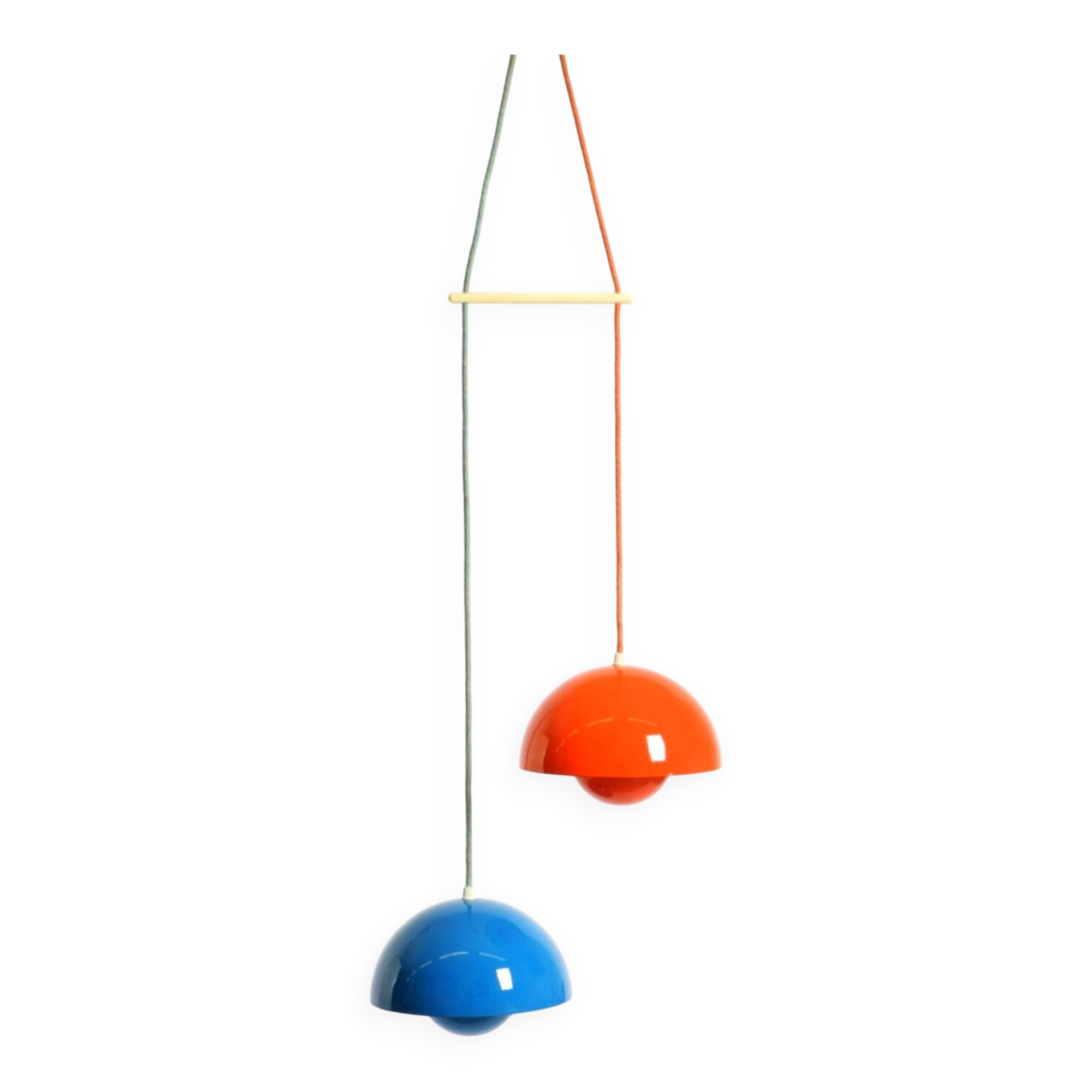 enamelled double shade Flower Pot pendant lamp by Verner Panton for Poulsen