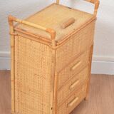 Small rattan chest of drawers