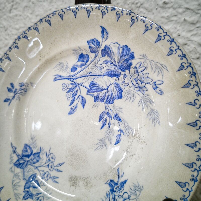 Duo of dessert plates U&C Sarreguemines - model Flore