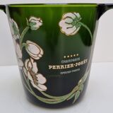 Champagne bucket perrier-jouët and its bottle, art nouveau décor