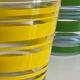 Pair of VINTAGE Silkscreened Glass Plant Pots