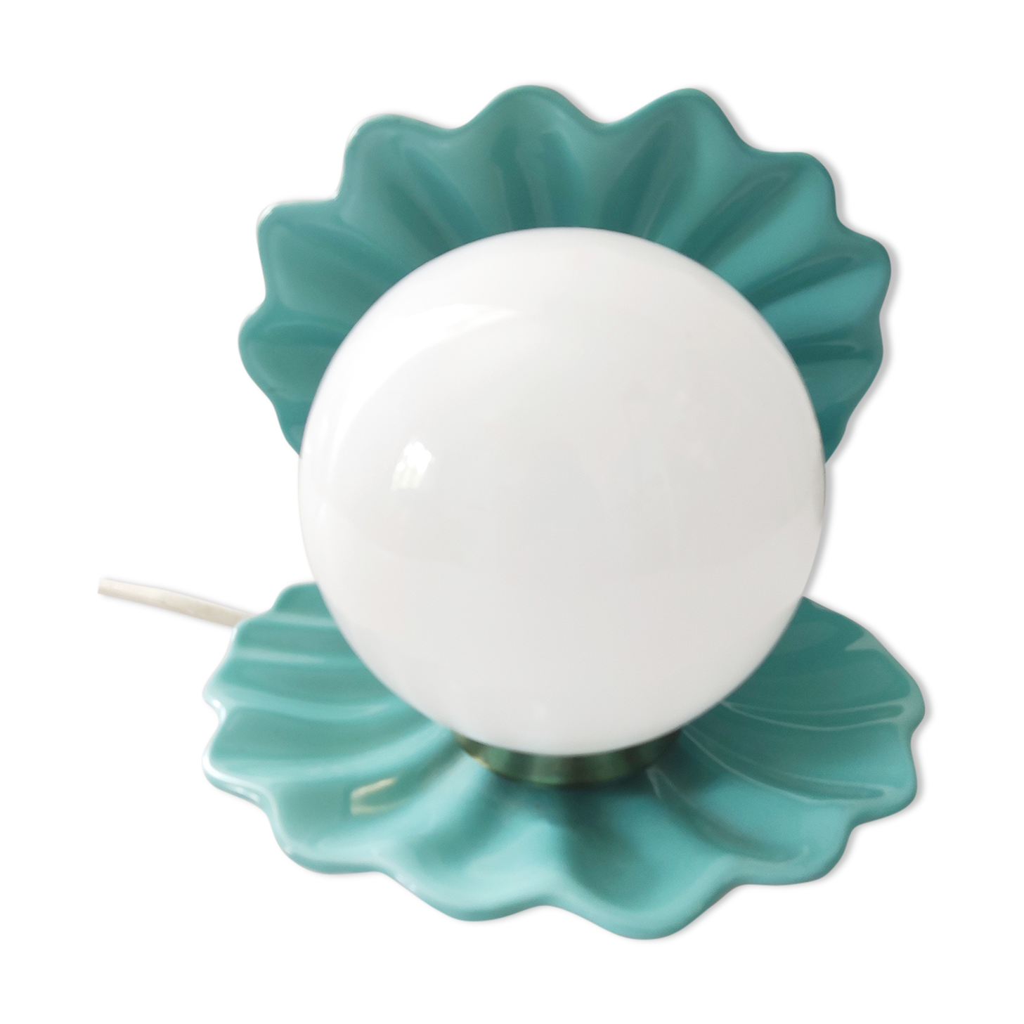 Vintage blue shell ceramic lamp