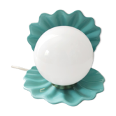 Lampe céramique coquillage vintage bleue