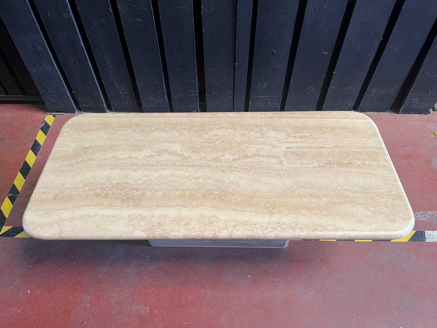 Travertine coffee table