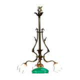 Bronze chandelier iwth 3 tulips and central cup