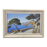 Painting signed Xavier SAGER 1881-1969 Route de Nice view of the port