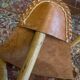 Tabourets tripodes mexicain vintage en bambou et cuir