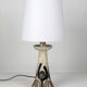 Pair of Bouffioulx sandstone candle lamps signed Dubois - 1970s