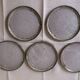 Set of 5 dessert plates in vintage gray blue enamelled stoneware