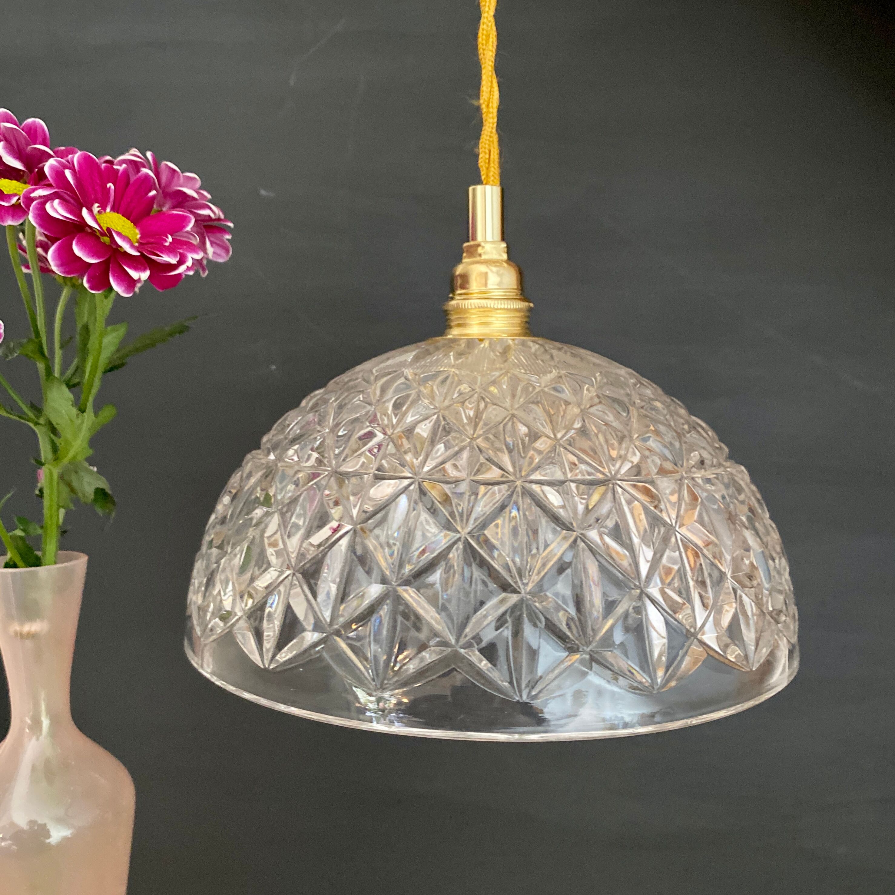 Vintage glass lampshade pendant lamp