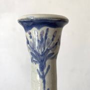 Ceramic candle holder with floral decoration, Brittany