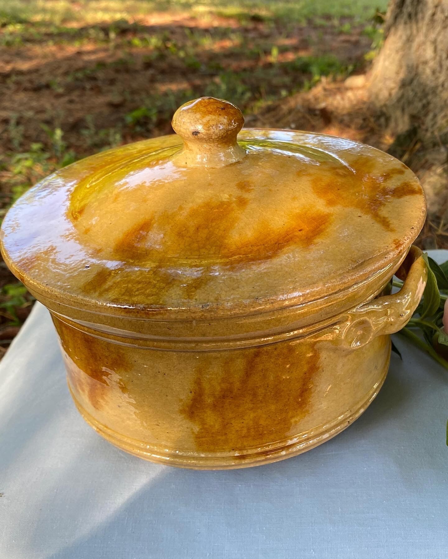 Old glazed terracotta vegetable