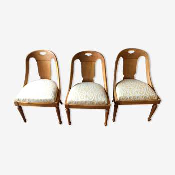 Series of 6 Gondola Chairs in blond mahogany