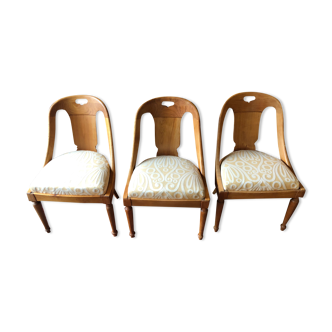 Series of 6 Gondola Chairs in blond mahogany