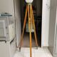 Vintage wood tripod, industrial lamp stand
