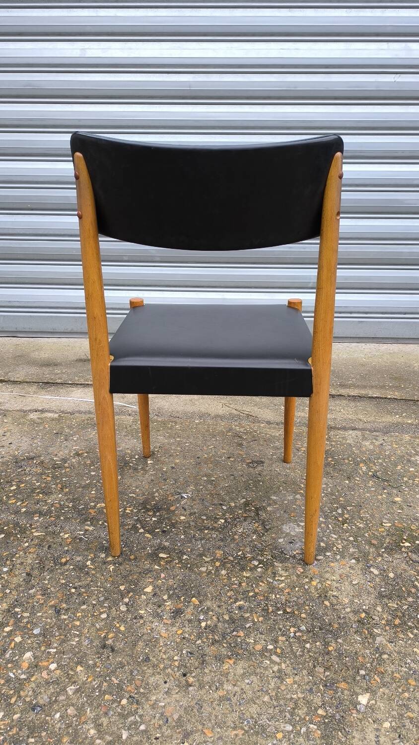 Scandinavian chair in teak and skai 1960