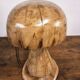 Hand-carved oak table lamp in the shape of a mushroom