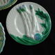 French antique asparagus plates in majolica