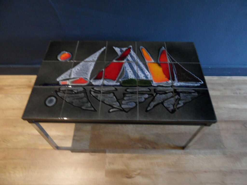 Mid century coffee table with tiles 1960's