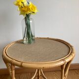 Round rattan coffee table