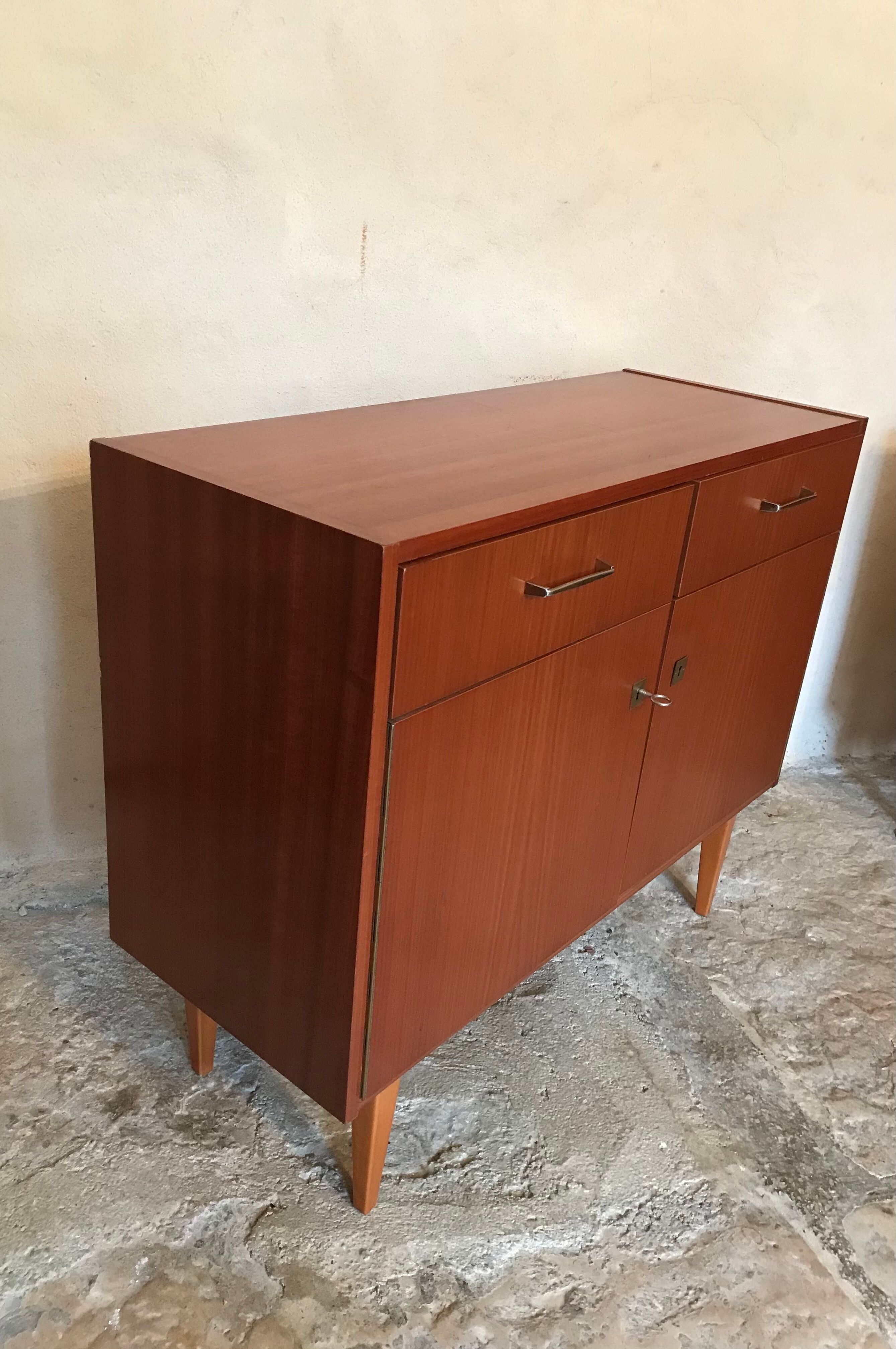 Sideboard vintage storage cabinet walnut veneer bond