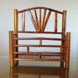 Letter holder, wall mail rack in bamboo 60s 70s