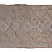 1970s Vintage Turkish Oushak Tribal Flat Woven Kilim Rug Runner 100 x 303 cm