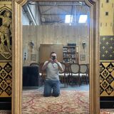 Louis Philippe Gendarme mirror with gold leaf