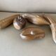 Lot of carved wooden fruits