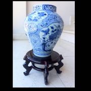 Vase bleu et blanc japonais Edo