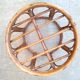 Table tabouret en rotin et verre vintage