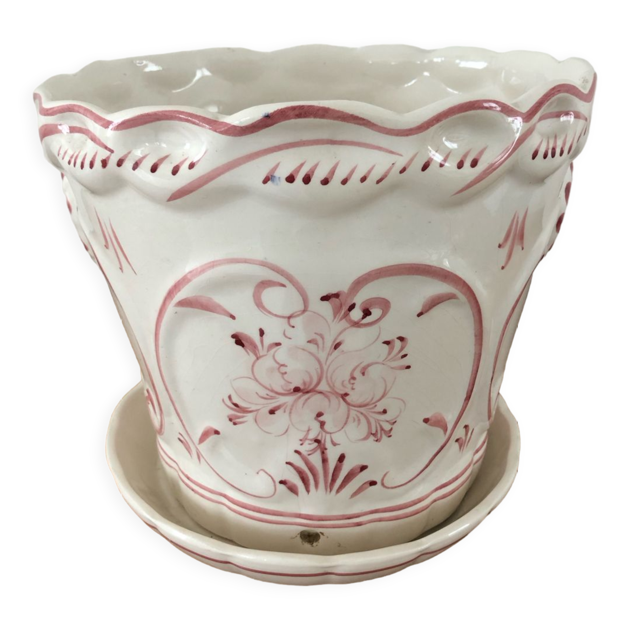 Pot cover ceramic pattern flowers