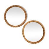 Pair of rope mirrors by Audoux Minet from the 1950s/60s.